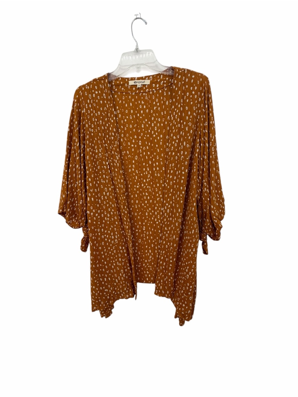 Rip Curl Rust Brown Printed Open-Front Kimono